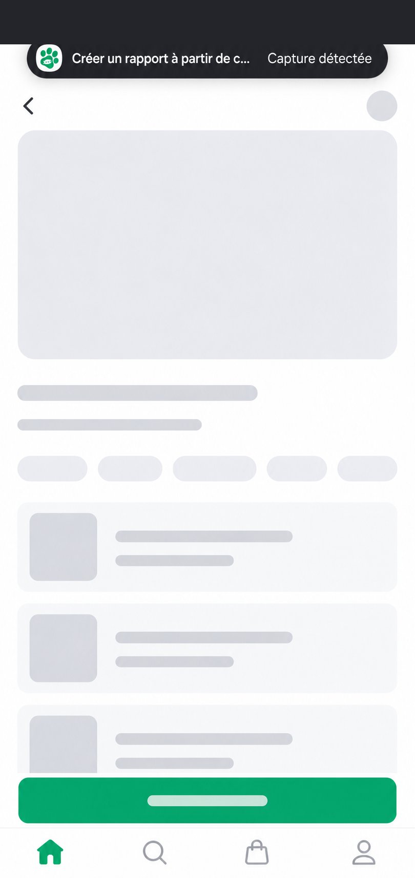 Notification de détection de capture